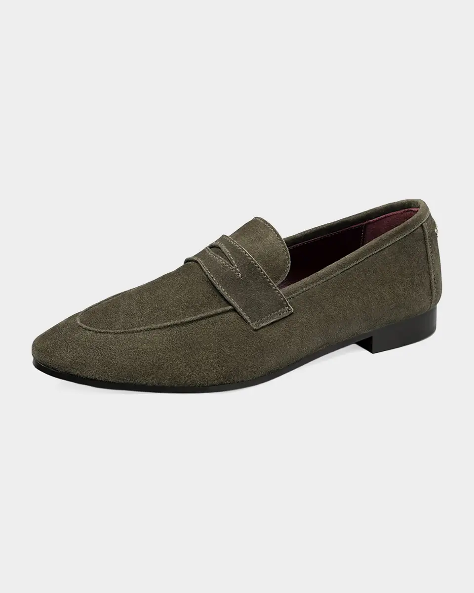 Bougeotte Flaneur Suede Penny Loafers | Thumbnail 4 Bougeotte Flaneur Suede Penny Loafers | Thumbnail 4