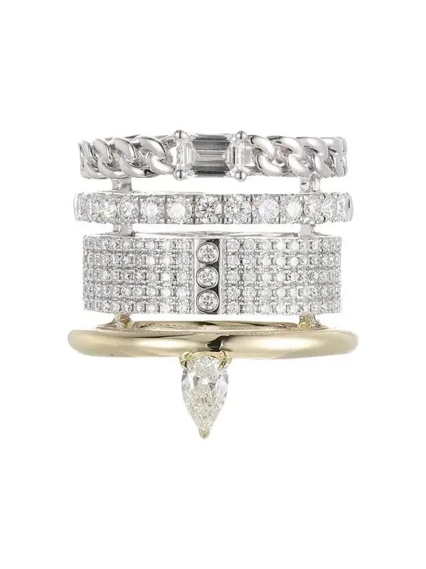 Type Jewelry Typestack Mix Metal Diamond Ring