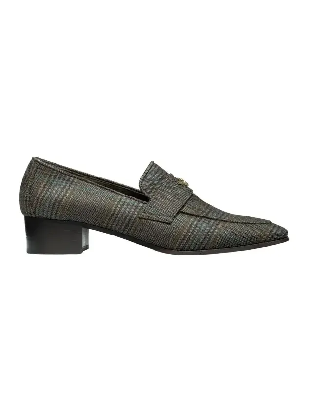 Plaid Wool Block-Heel Loafers Plaid Wool Block-Heel Loafers