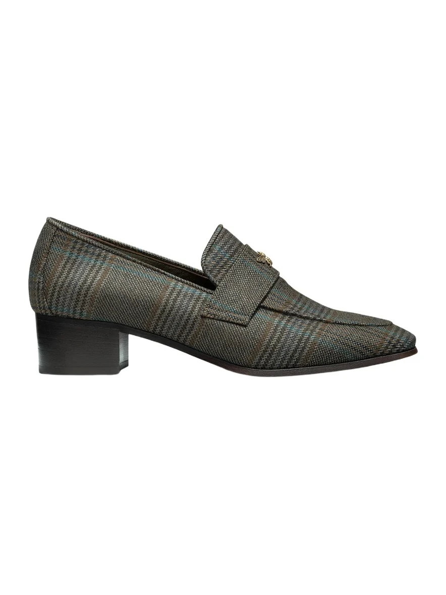 Plaid Wool Block-Heel Loafers Plaid Wool Block-Heel Loafers