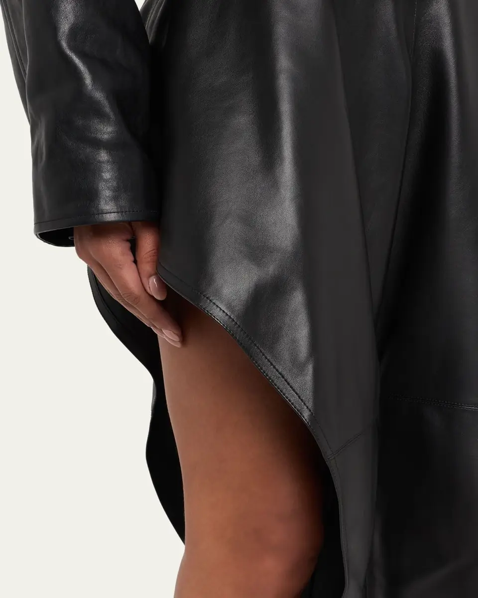 Alaïa Leather Pointed Ruffle Ankle-Tie Pants | Thumbnail 5 Alaïa Leather Pointed Ruffle Ankle-Tie Pants | Thumbnail 5