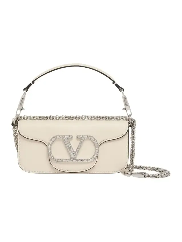 Loco Crystal VLogo Leather Shoulder Bag Loco Crystal VLogo Leather Shoulder Bag