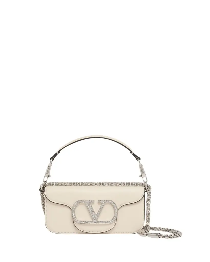 Valentino Garavani Loco Crystal VLogo Leather Shoulder Bag | Image 1 Valentino Garavani Loco Crystal VLogo Leather Shoulder Bag | Image 1