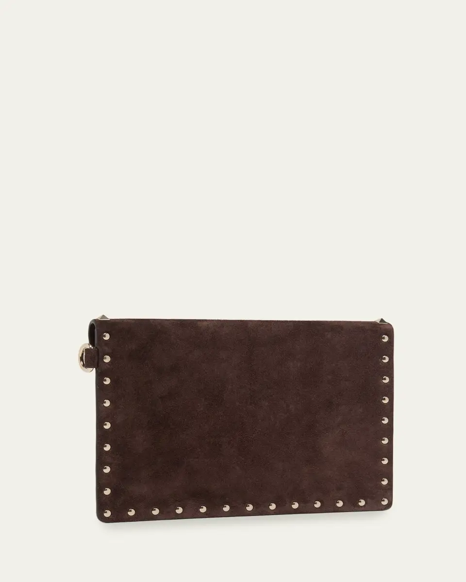 Valentino Garavani Rockstud Suede Wristlet Pouch Bag | Thumbnail 3 Valentino Garavani Rockstud Suede Wristlet Pouch Bag | Thumbnail 3