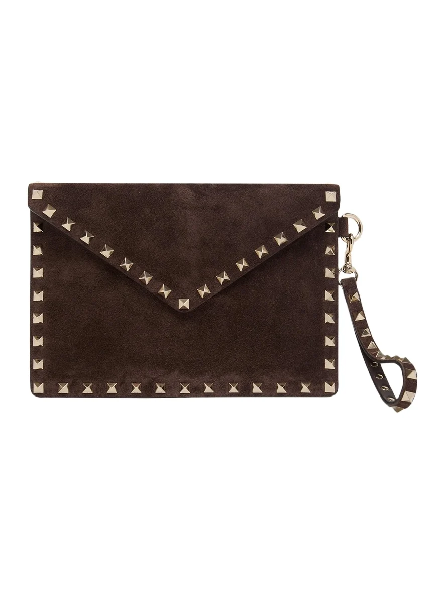 Rockstud Suede Wristlet Pouch Bag Rockstud Suede Wristlet Pouch Bag