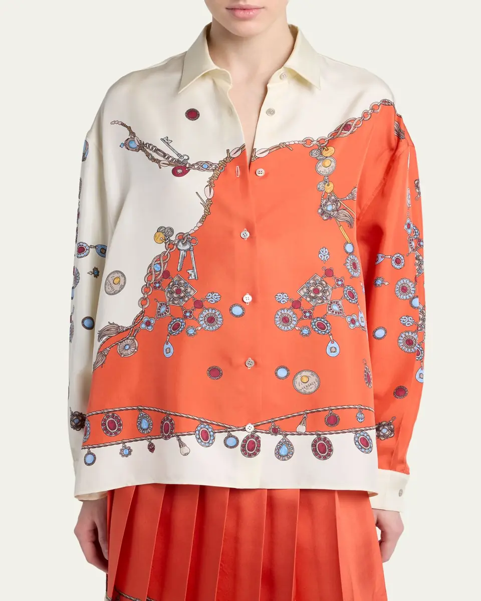 Versace Printed Silk Twill Shirt | Thumbnail 4