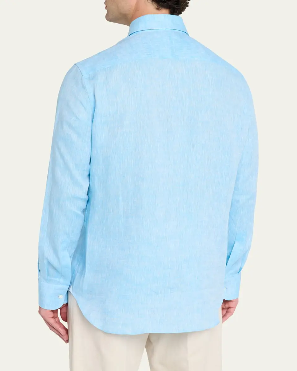 Bergdorf Goodman Men's Heathered Cotton Button-Down Shirt | Thumbnail 3 Bergdorf Goodman Men's Heathered Cotton Button-Down Shirt | Thumbnail 3