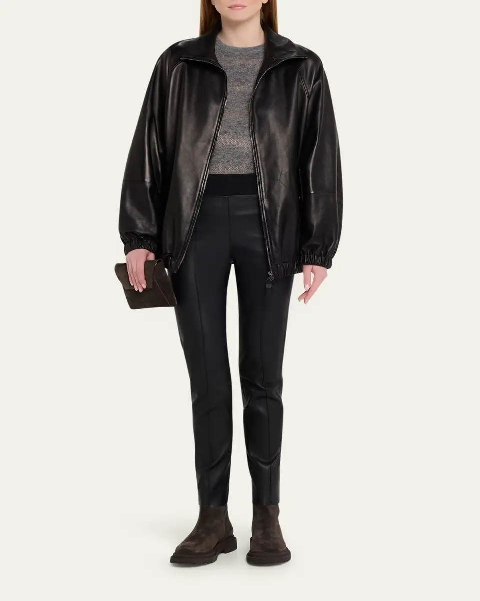 Brunello Cucinelli Leather Ankle Pants | Thumbnail 2 Brunello Cucinelli Leather Ankle Pants | Thumbnail 2
