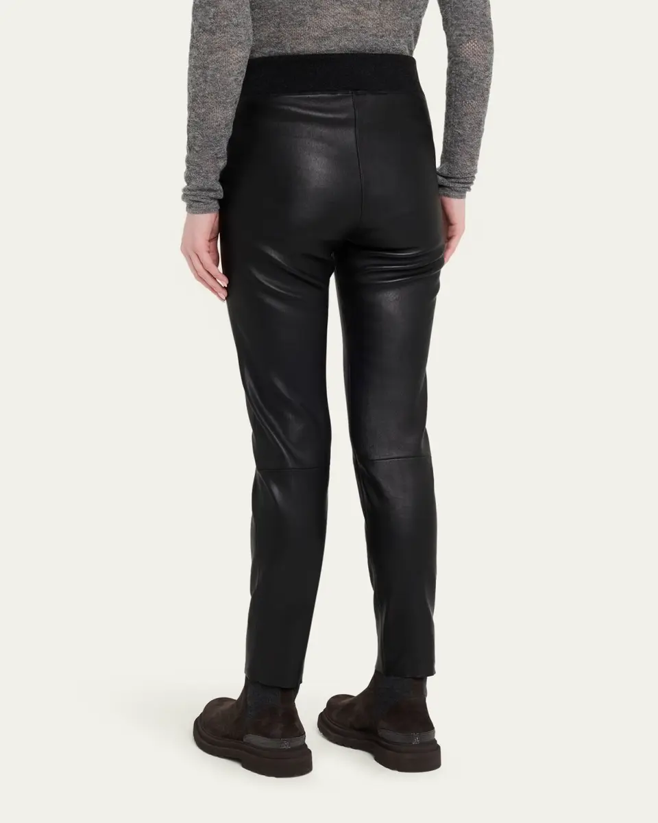 Brunello Cucinelli Leather Ankle Pants | Thumbnail 3 Brunello Cucinelli Leather Ankle Pants | Thumbnail 3