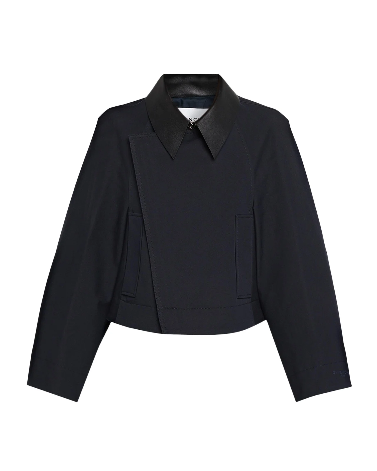 Givenchy Leather-Collar A-Line Cocoon Coat