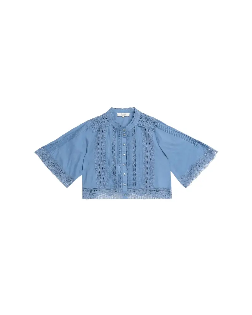 Sea Pippa Embroidered Short-Sleeve Blouse | Image 1 Sea Pippa Embroidered Short-Sleeve Blouse | Image 1