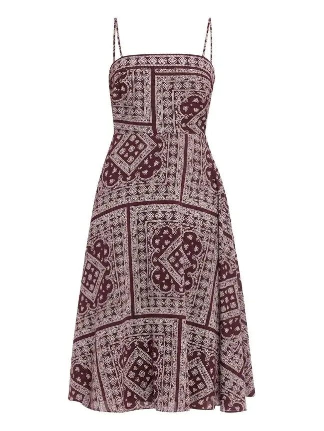 Veronica Beard Kitt Bandana-Print Midi Dress