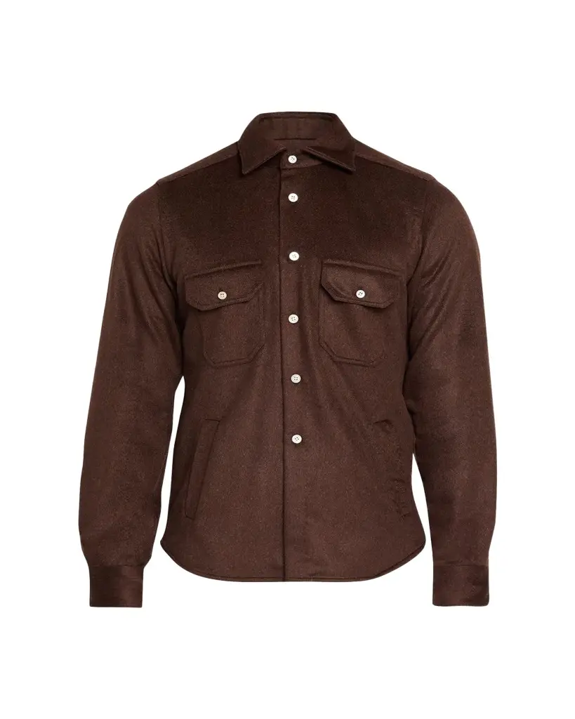 Kiton Men's Cashmere and Wool Flap-Pocket Overshirt | Image 1 Kiton Men's Cashmere and Wool Flap-Pocket Overshirt | Image 1