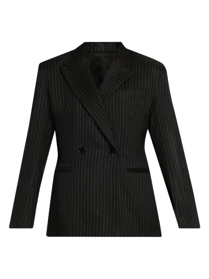 Ranya Pinstripe Double-Breasted Jacket Ranya Pinstripe Double-Breasted Jacket
