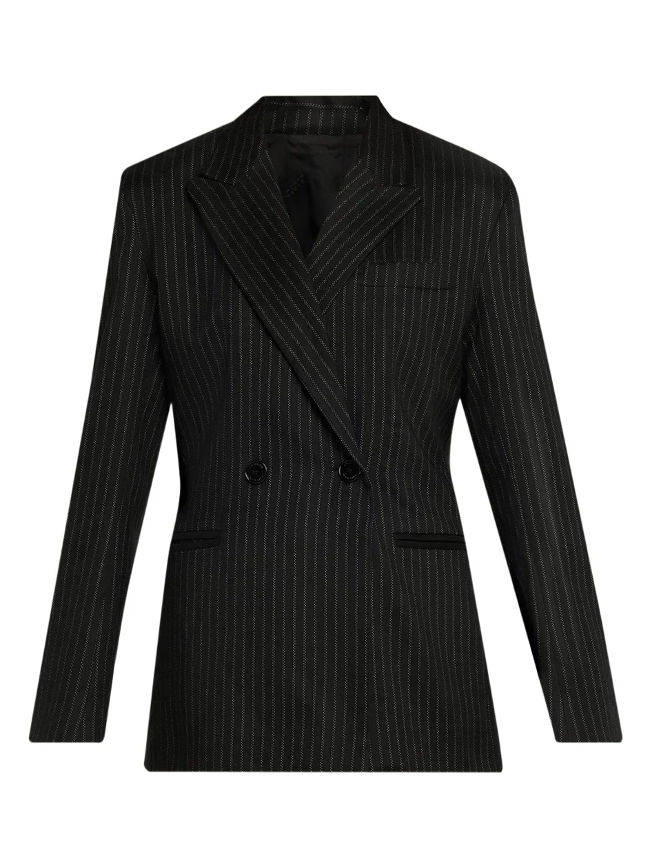 Ranya Pinstripe Double-Breasted Jacket Ranya Pinstripe Double-Breasted Jacket