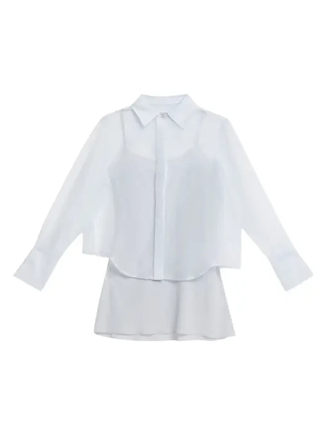 Loen Long-Sleeve Organza Shirt Loen Long-Sleeve Organza Shirt