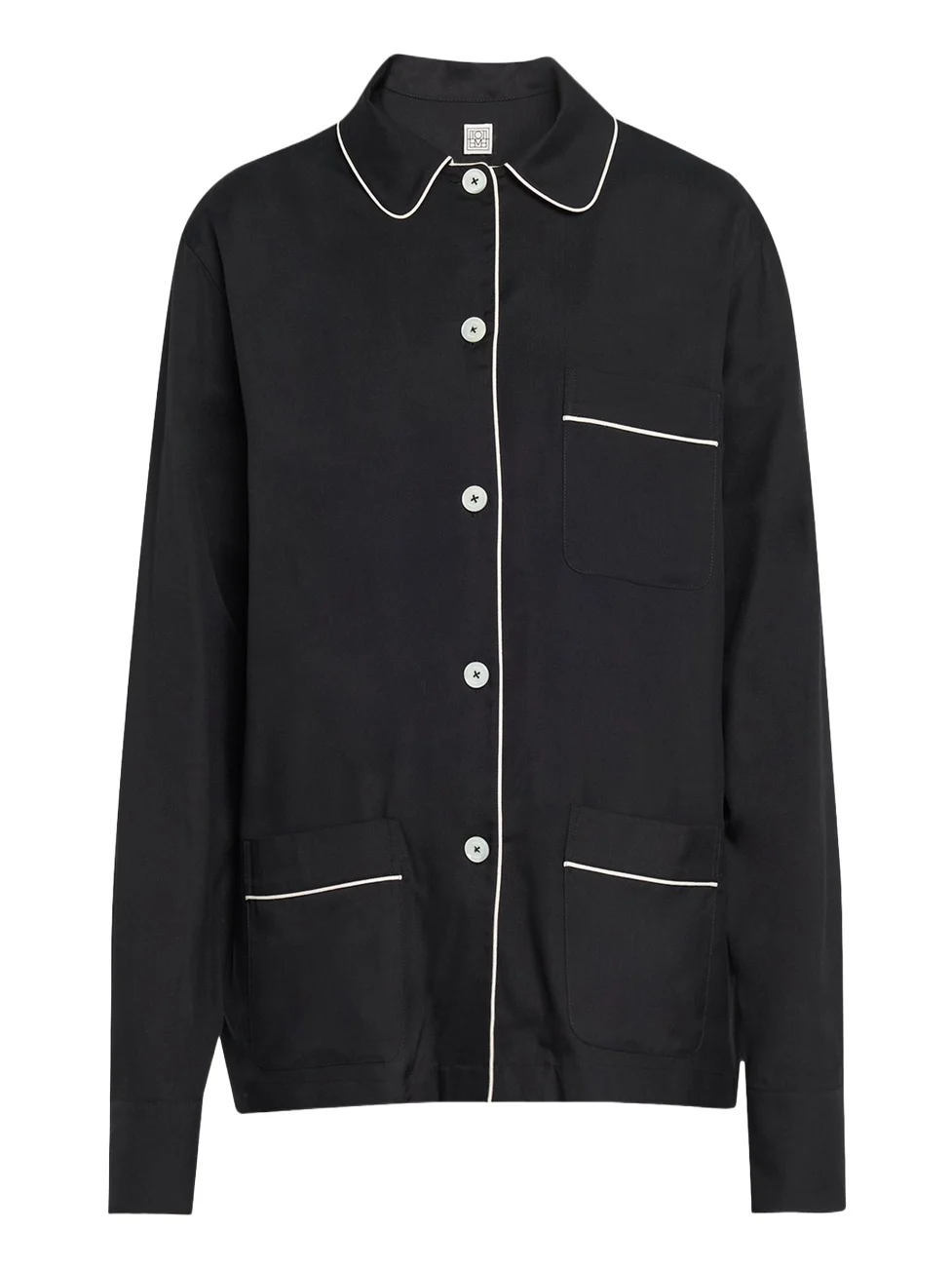 Piped Silk Pj Top Piped Silk Pj Top