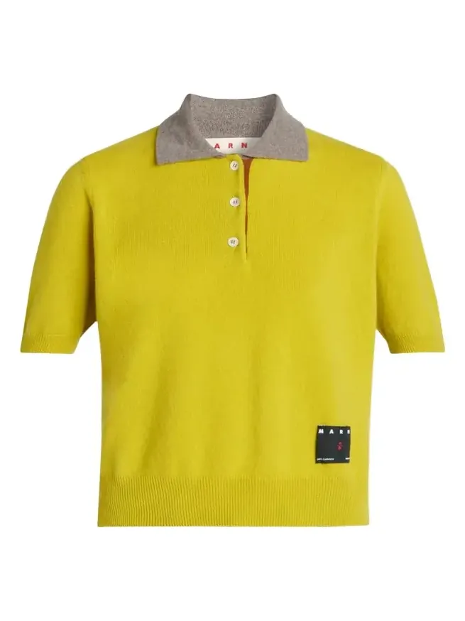 Cashmere Short-Sleeve Polo Sweater Cashmere Short-Sleeve Polo Sweater