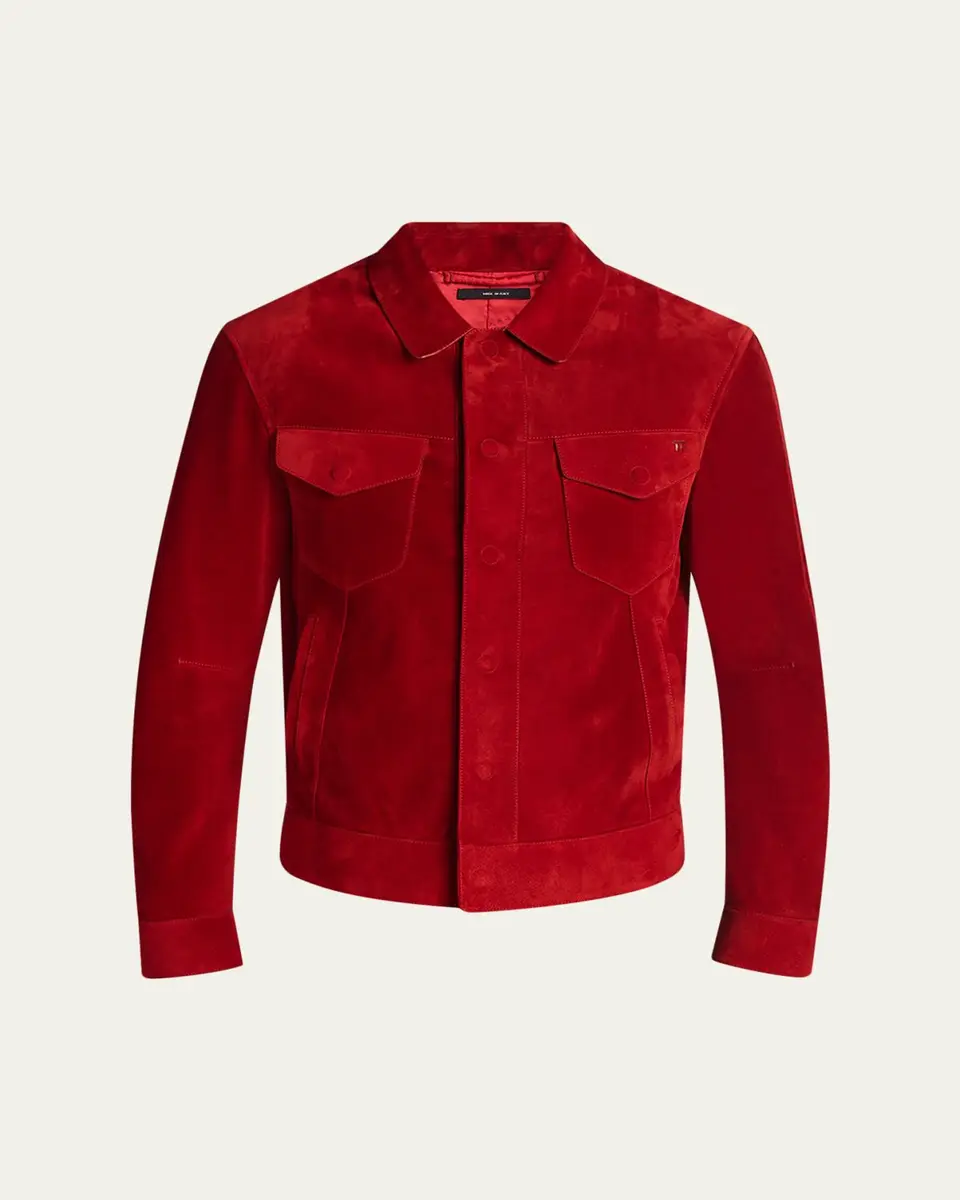 Tom Ford Men's Suede Snap-Front Western Jacket | Thumbnail 10 Tom Ford Men's Suede Snap-Front Western Jacket | Thumbnail 10