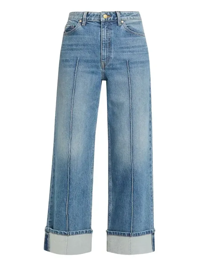 Genevieve Cuffed Wide-Leg Jeans