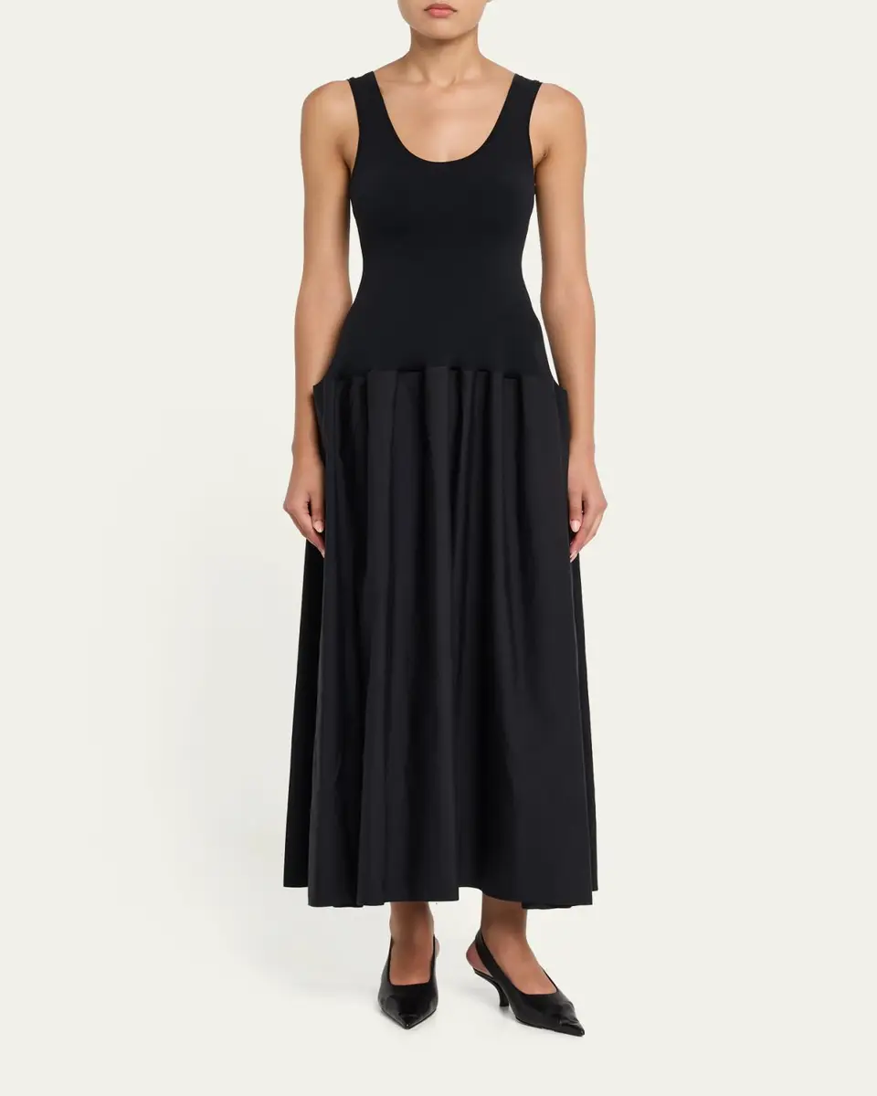 FFORME Marina Sleeveless Cotton-Silk Flared Midi Dress | Thumbnail 2 FFORME Marina Sleeveless Cotton-Silk Flared Midi Dress | Thumbnail 2