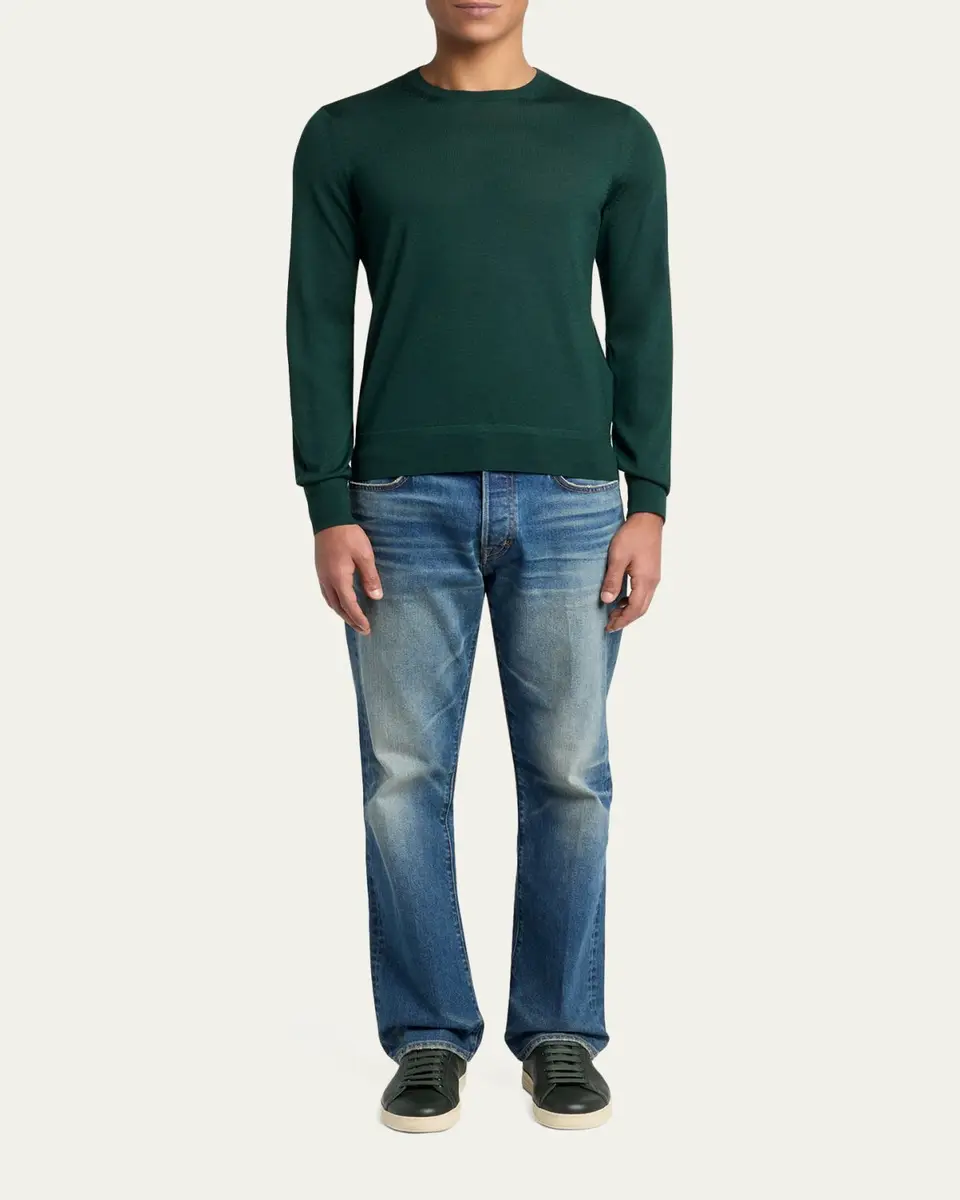 Tom Ford Men's Fine Gauge Cashmere-Blend Sweater | Thumbnail 2 Tom Ford Men's Fine Gauge Cashmere-Blend Sweater | Thumbnail 2