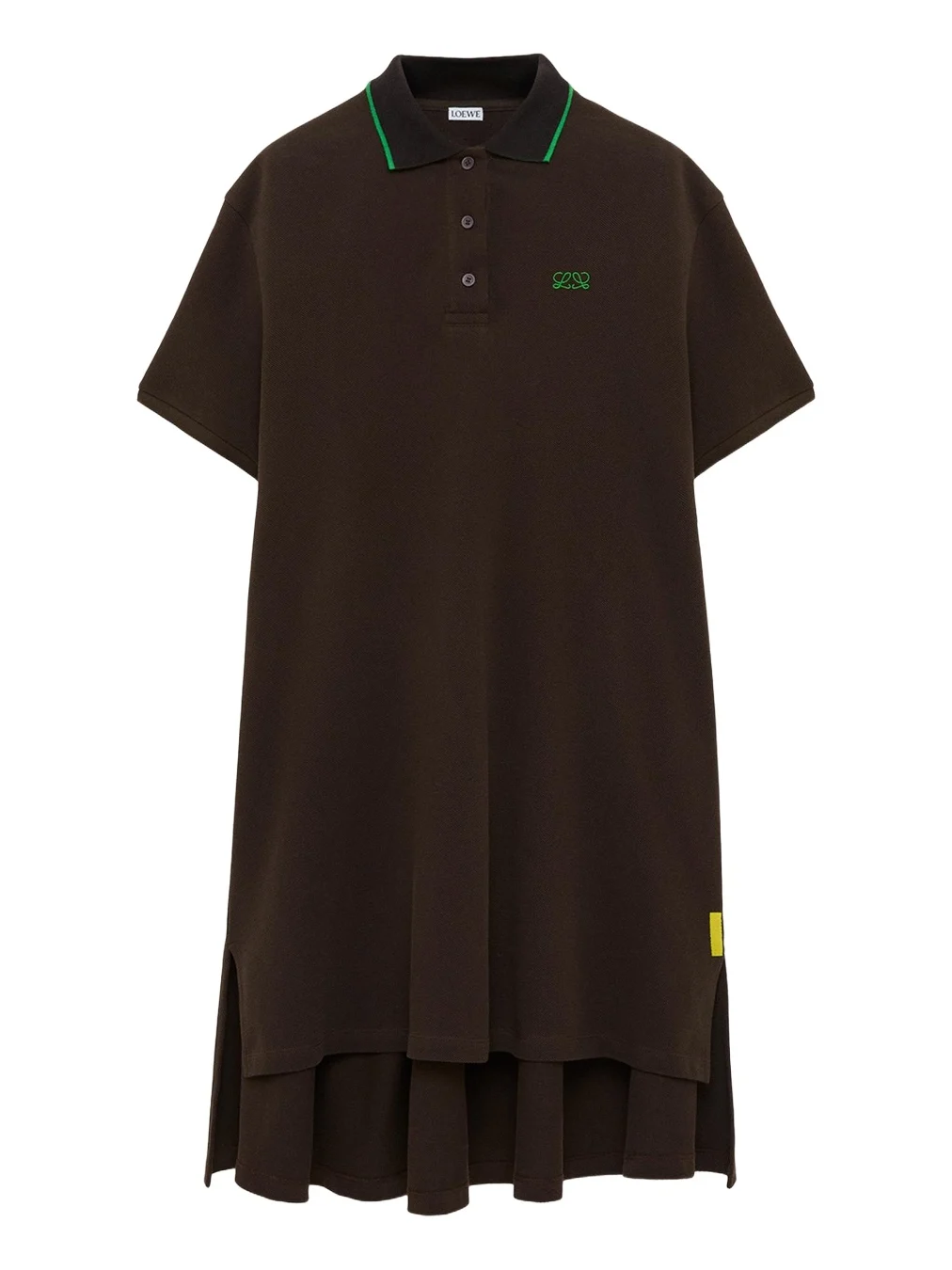 Loewe Short-Sleeve Cotton Pique High-Low Polo Dress
