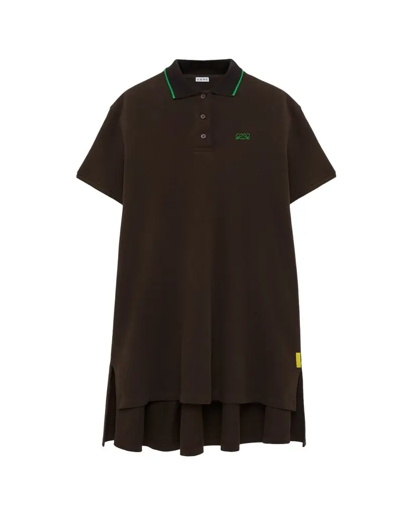 Loewe Short-Sleeve Cotton Pique High-Low Polo Dress | Image 1 Loewe Short-Sleeve Cotton Pique High-Low Polo Dress | Image 1