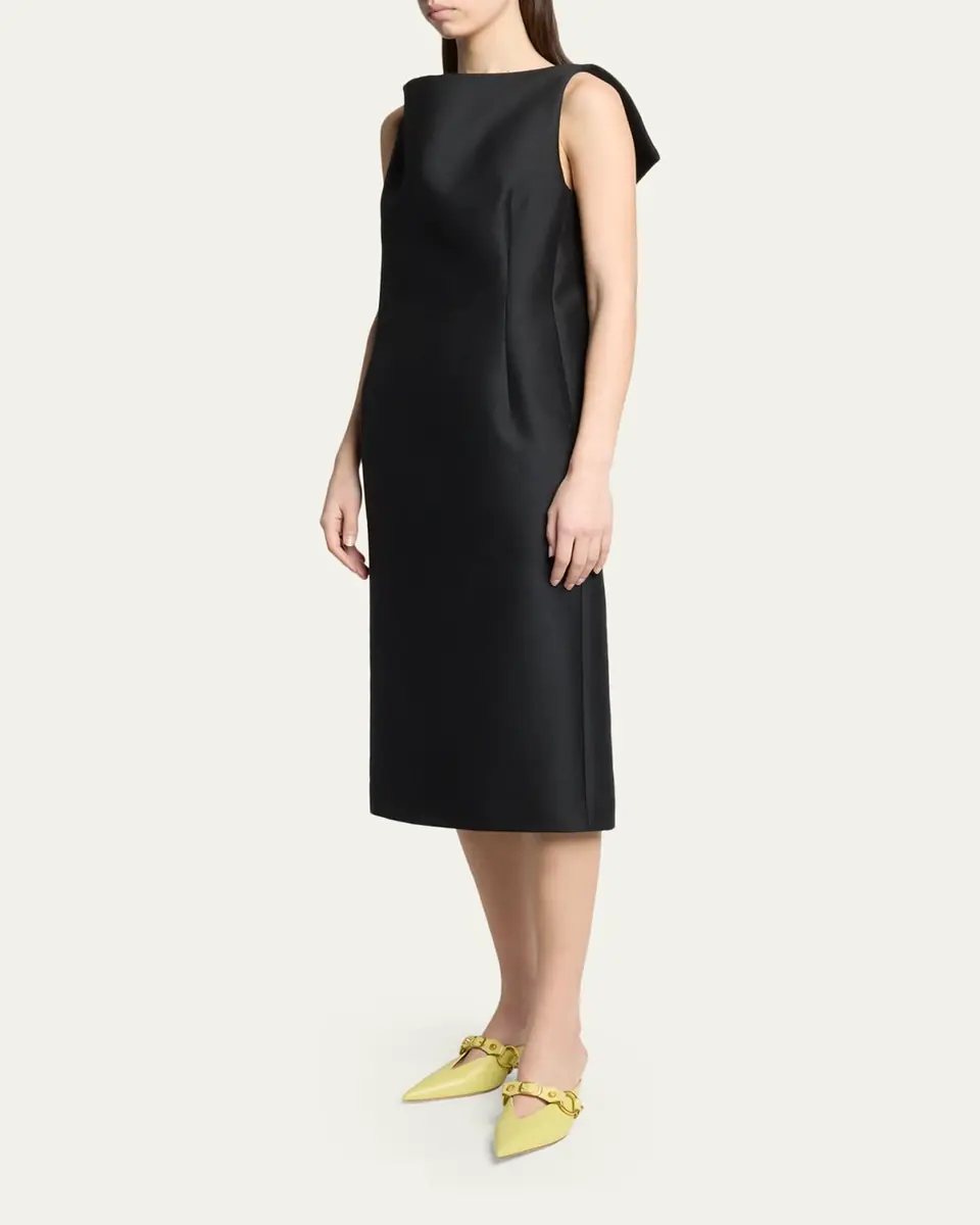 Balenciaga Sleeveless Folded V-Back Midi Dress | Thumbnail 4 Balenciaga Sleeveless Folded V-Back Midi Dress | Thumbnail 4
