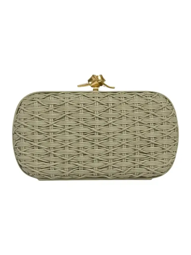 Bottega Veneta Woven Leather Cord Knot Clutch Bag