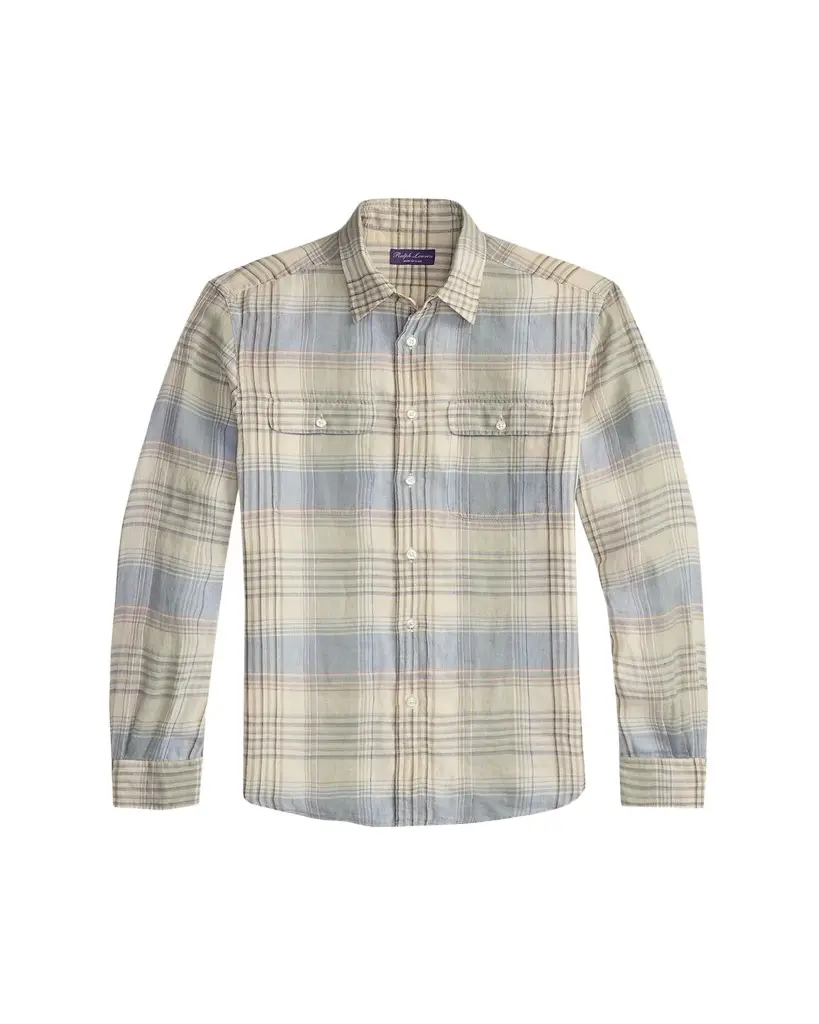 Ralph Lauren Purple Label Plaid Linen Shirt | Image 1 Ralph Lauren Purple Label Plaid Linen Shirt | Image 1