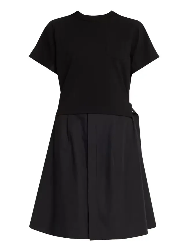 Cotton Poplin x Knit Shirtdress