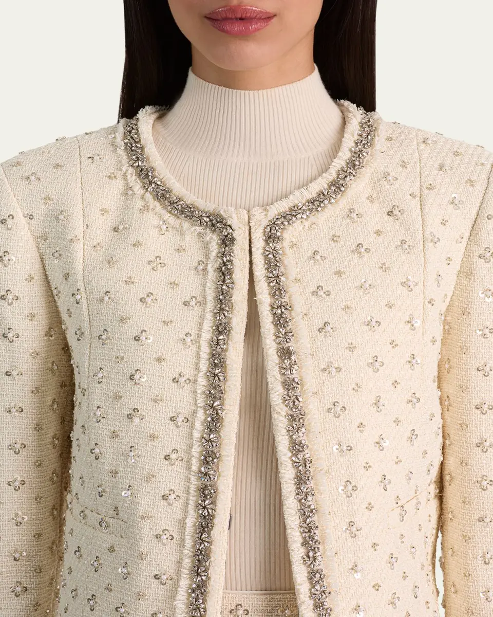 Alice + Olivia Thomasina Embellished Tweed Jacket | Thumbnail 5 Alice + Olivia Thomasina Embellished Tweed Jacket | Thumbnail 5