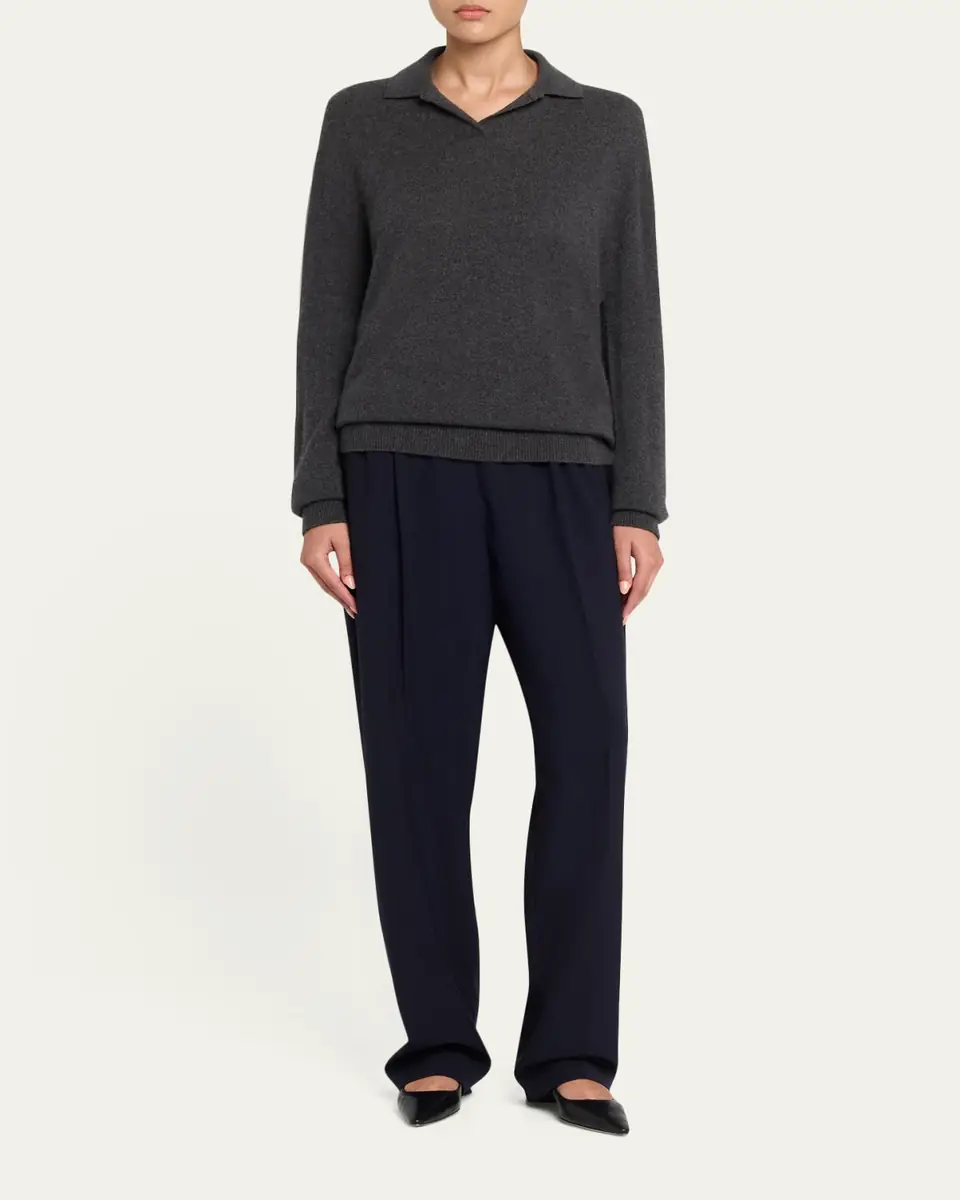 The Row Oashi Cashmere Knit Polo Top | Thumbnail 2 The Row Oashi Cashmere Knit Polo Top | Thumbnail 2