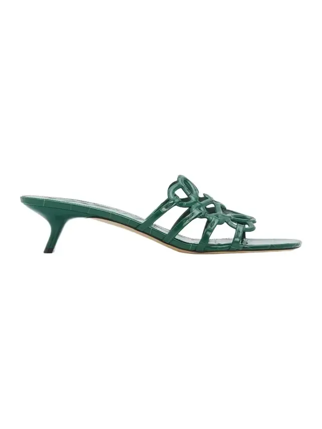 Petal Anagram 45mm Croc-Embossed Leather Sandals Petal Anagram 45mm Croc-Embossed Leather Sandals