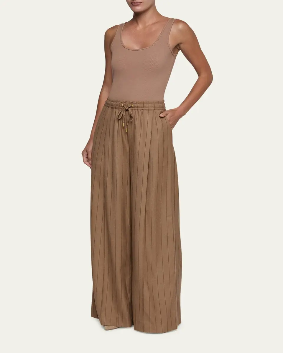 L'Agence Connie Striped Drawstring Trousers | Thumbnail 2