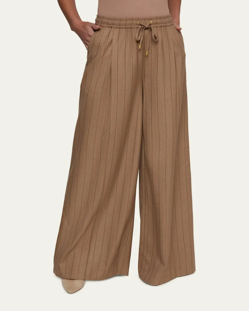 L'Agence Connie Striped Drawstring Trousers | Thumbnail 4