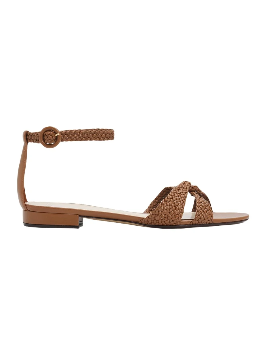 Alexandre Birman Sabrina Braided Leather Flat Sandals