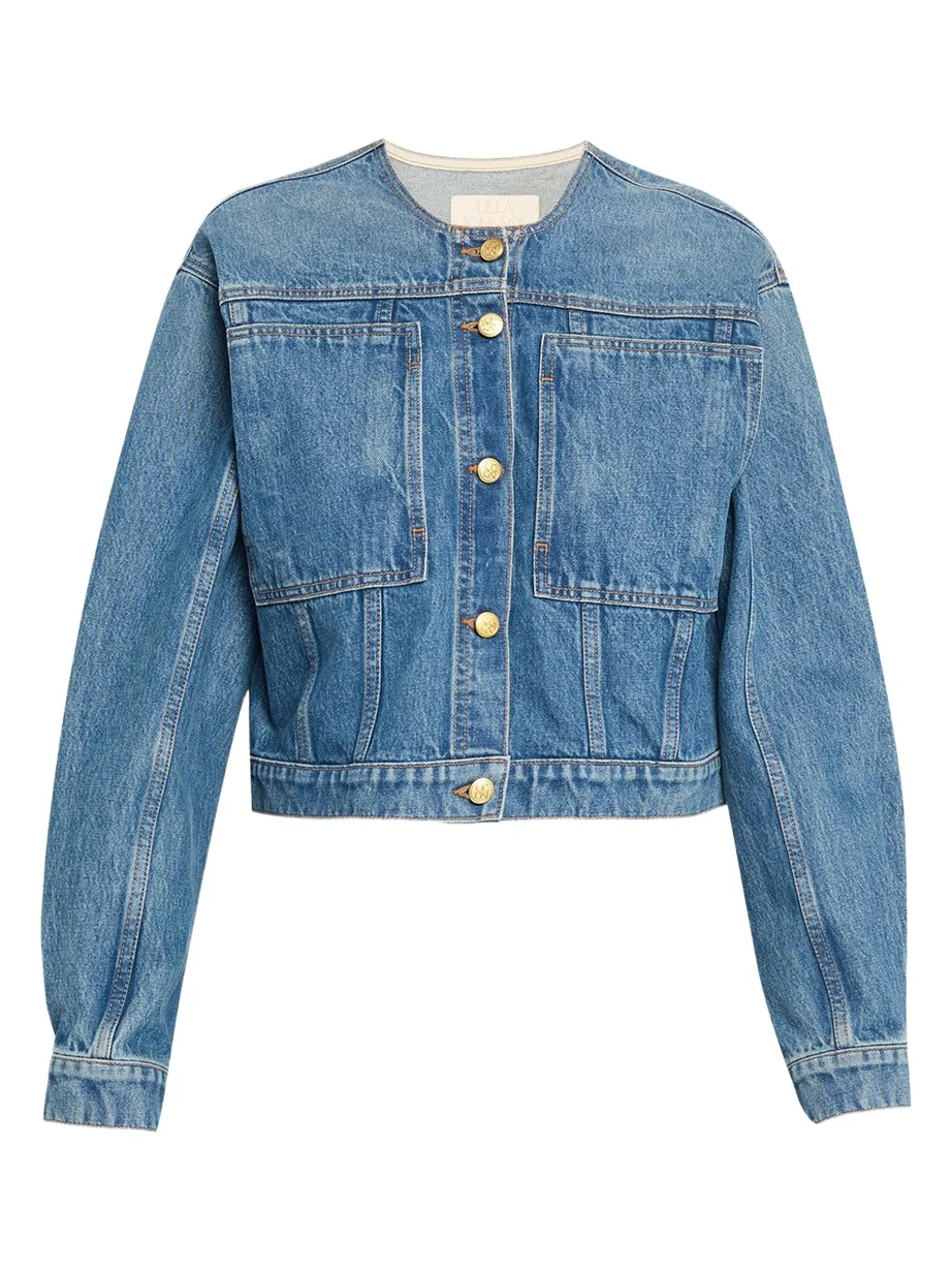 The Brair Denim Collarless Jacket
