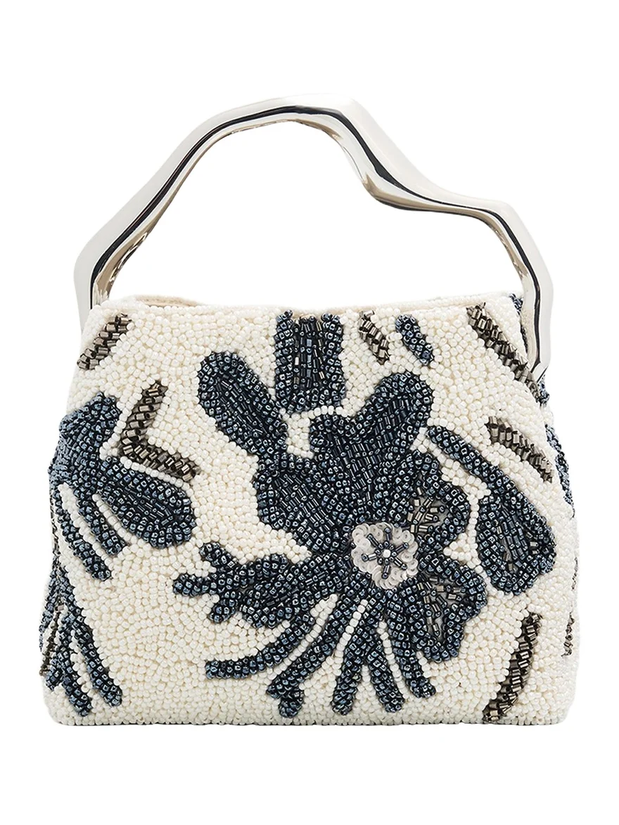 Solene Mini Sculptural Beaded Top-Handle Bag