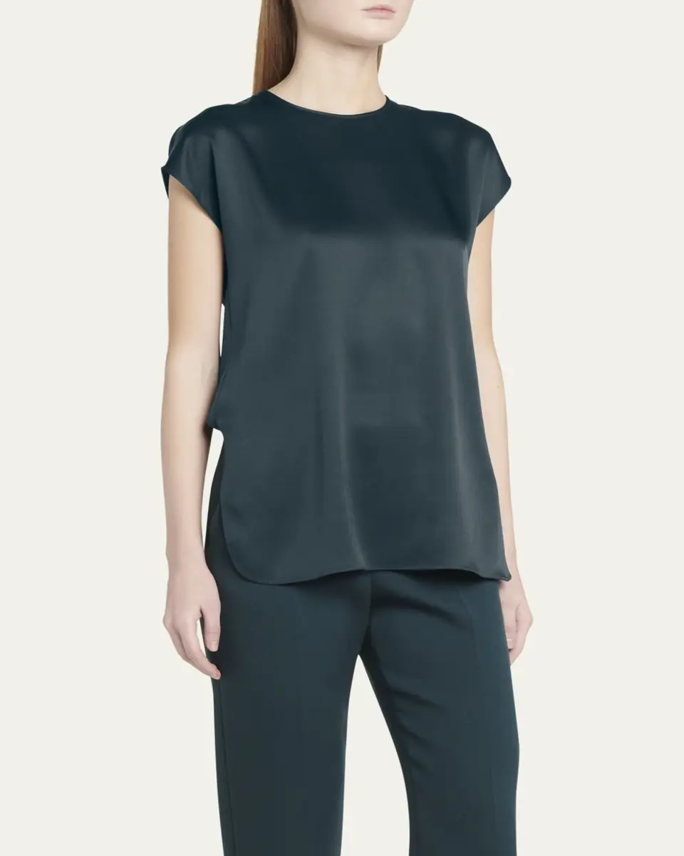 Giorgio Armani Short Sleeve Silk Blouse | Thumbnail 4