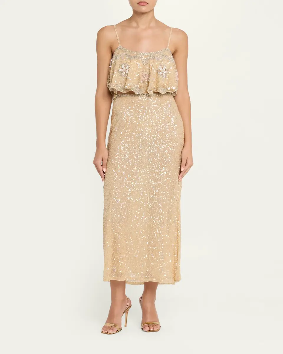 LoveShackFancy Lyndy Embellished Midi Skirt | Thumbnail 2 LoveShackFancy Lyndy Embellished Midi Skirt | Thumbnail 2