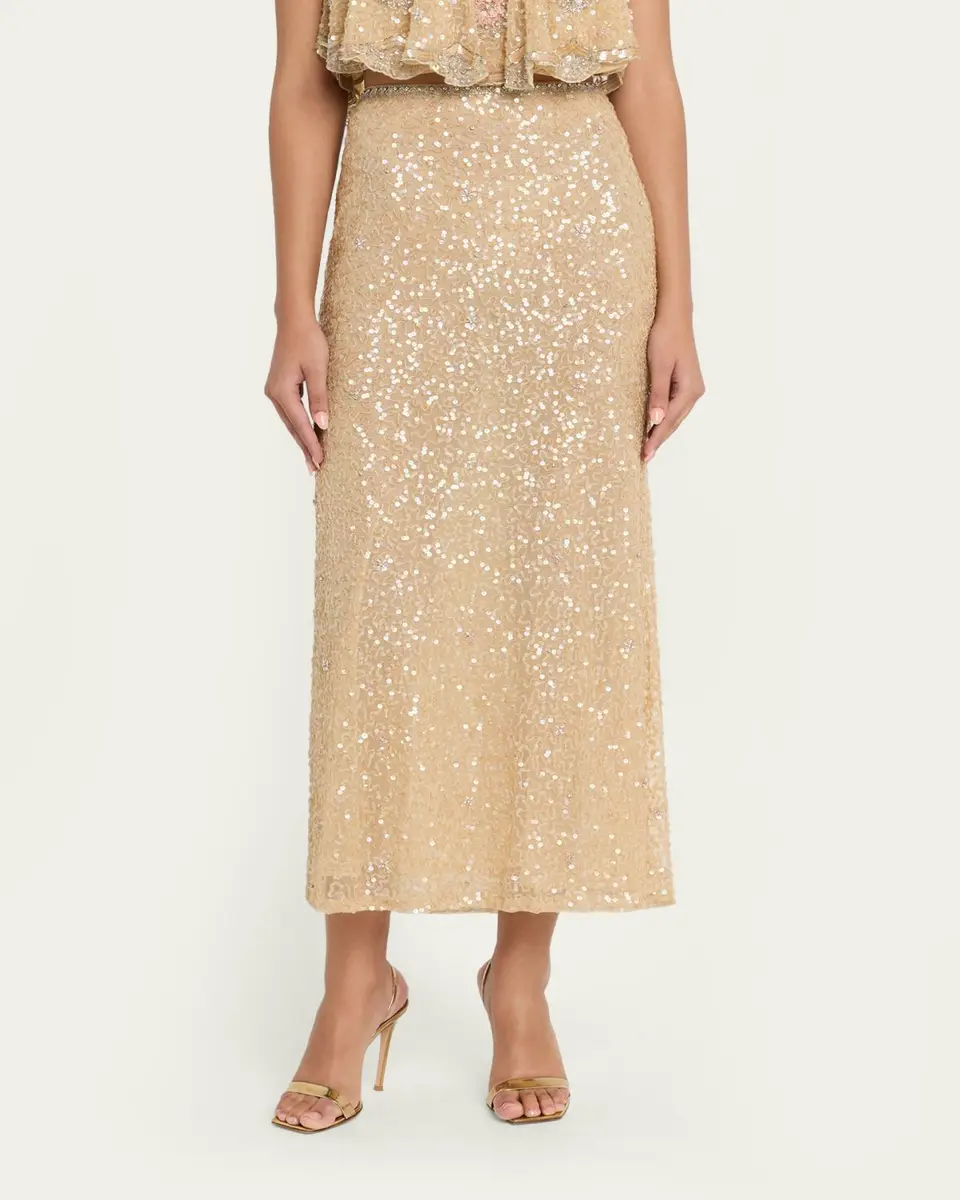 LoveShackFancy Lyndy Embellished Midi Skirt | Thumbnail 4 LoveShackFancy Lyndy Embellished Midi Skirt | Thumbnail 4