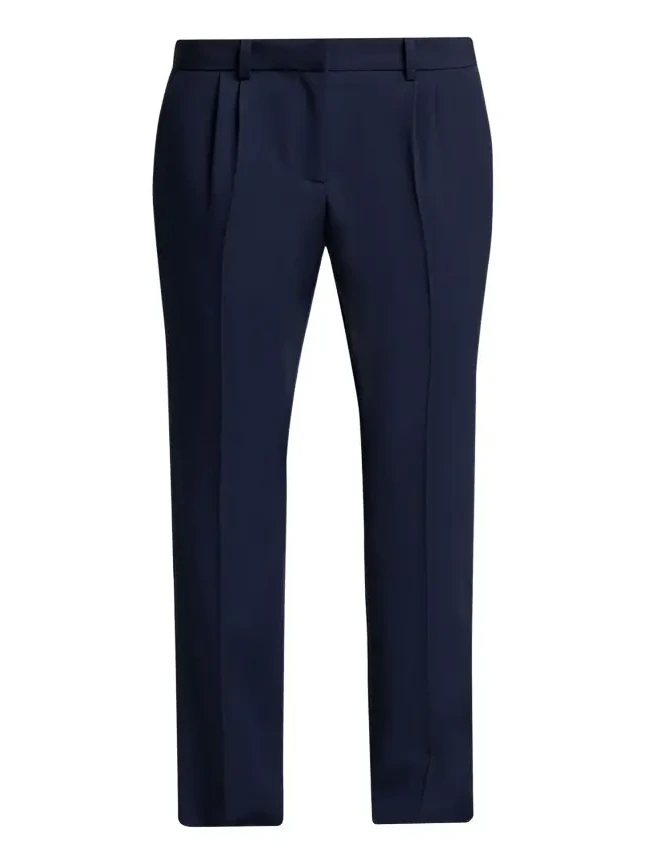 Barathea Wool Crepe Straight-Leg Trousers