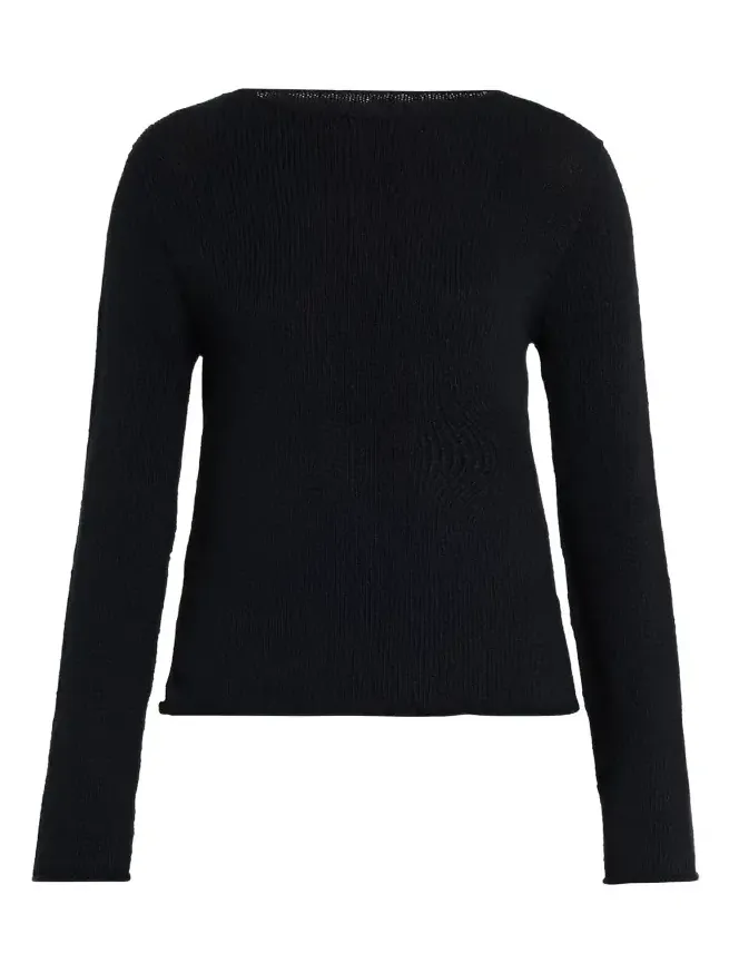 Omiko Cotton-Linen Knit Long-Sleeve Top