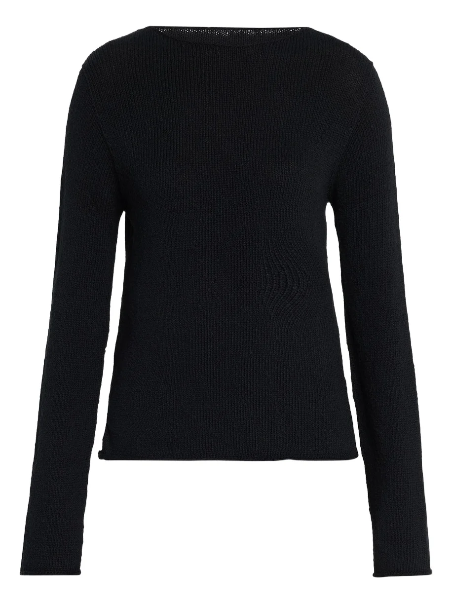 The Row Omiko Cotton-Linen Knit Long-Sleeve Top
