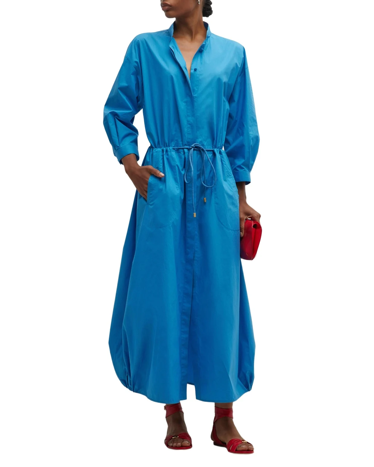 Giorgio Armani Poplin Dress w/ Drawcord Waist
