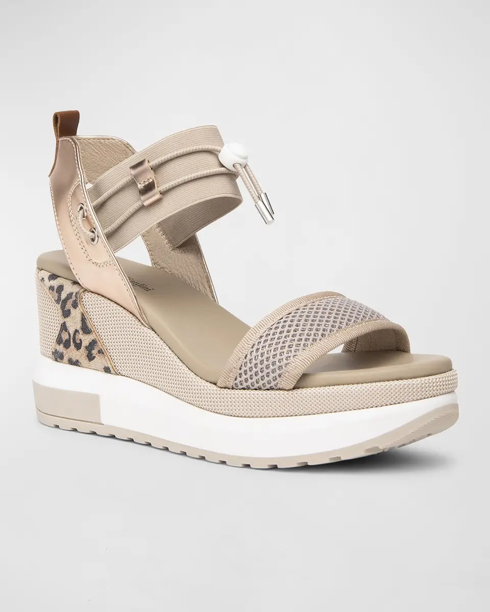 NeroGiardini Platform Wedge Sandals with Bungee Detail | Thumbnail 2
