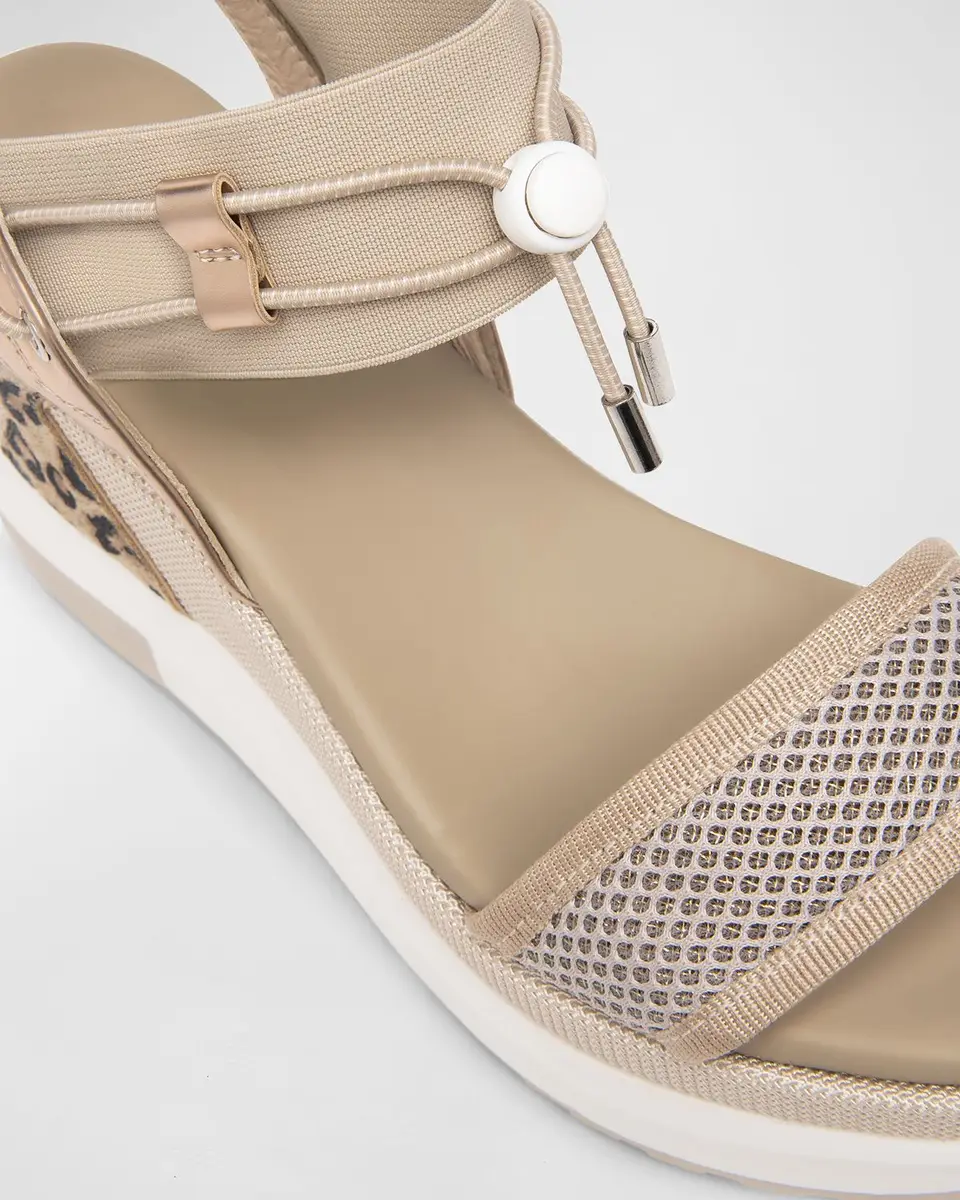 NeroGiardini Platform Wedge Sandals with Bungee Detail | Thumbnail 4
