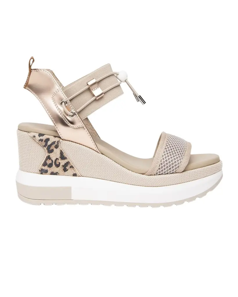 NeroGiardini Platform Wedge Sandals with Bungee Detail | Image 1 NeroGiardini Platform Wedge Sandals with Bungee Detail | Image 1